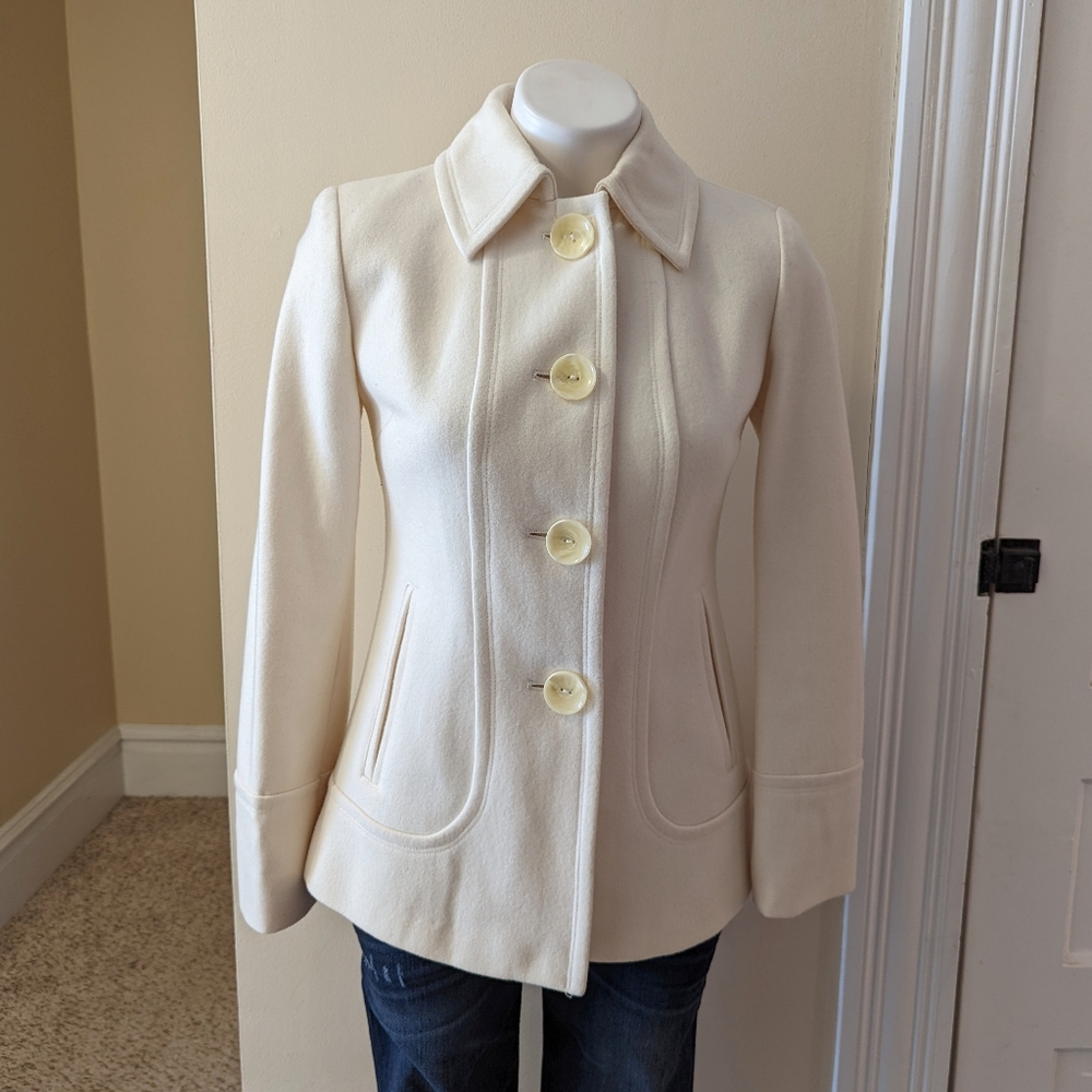 Jason Kole cream wool blend winter coat size XS petite - Picture 1 of 7